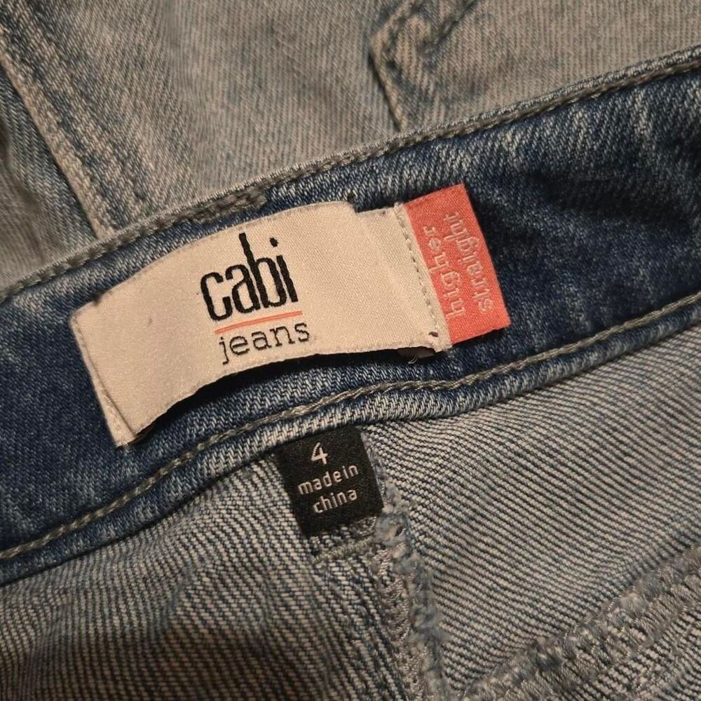 Women's Cabi High Rise Straight Mom Light Wash Casual Denim Jeans 4 - Picture 5 of 5